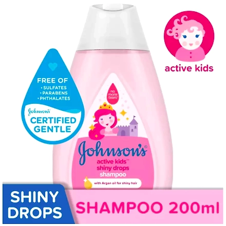 Johnson &amp; Johnson Active Kids Shiny Drops Shampoo 200ml-11143534