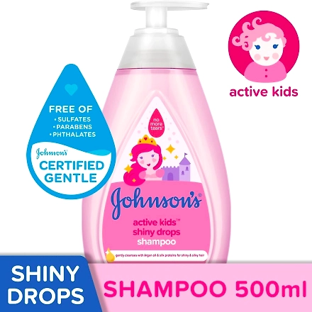 Johnson &amp; Johnson Shampoo Active Kids Shiny Drops 500ml-11143535