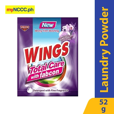 Wings Detergent Powder Total Care with Fabcon Lavender Dream 52g-10925956