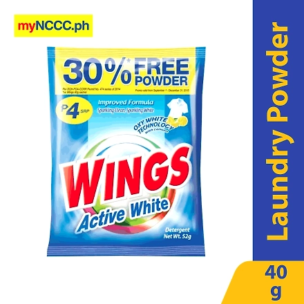 Wings Detergent Powder White 40g+30% More-10427492