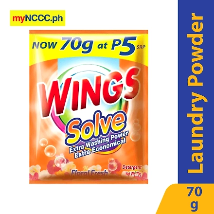 Wings Solve Detergent Powder Extra Washing with Floral Extract 70g-10232197