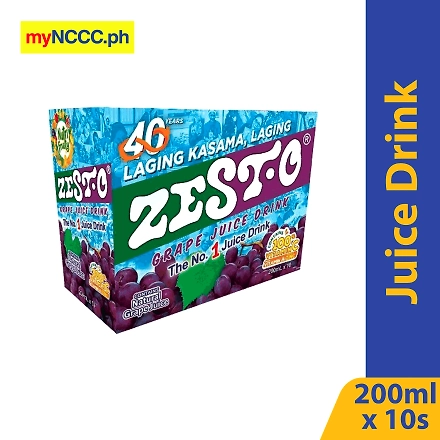Zesto Juice Drink Grape 200mlx10s-10026554