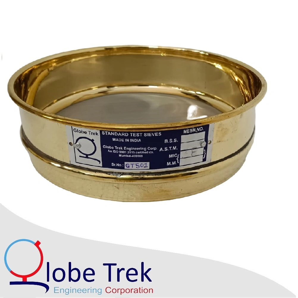 Globetrek Test Sieve - GT-501 Series, 8-Inch Brass Full Height Sieve for Precision Particle Size Analysis-Golden-4