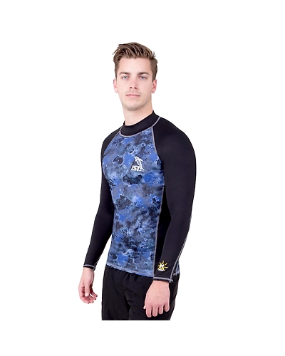 IST DS46-10 UNISEX LONG SLEEVE SPANDEX RASH GUARD BLUE-DS46-1
