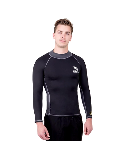 IST DS46 UNISEX LONG SLEEVE SPANDEX RASH GUARD BLACK/GRAY-DS45BKGY