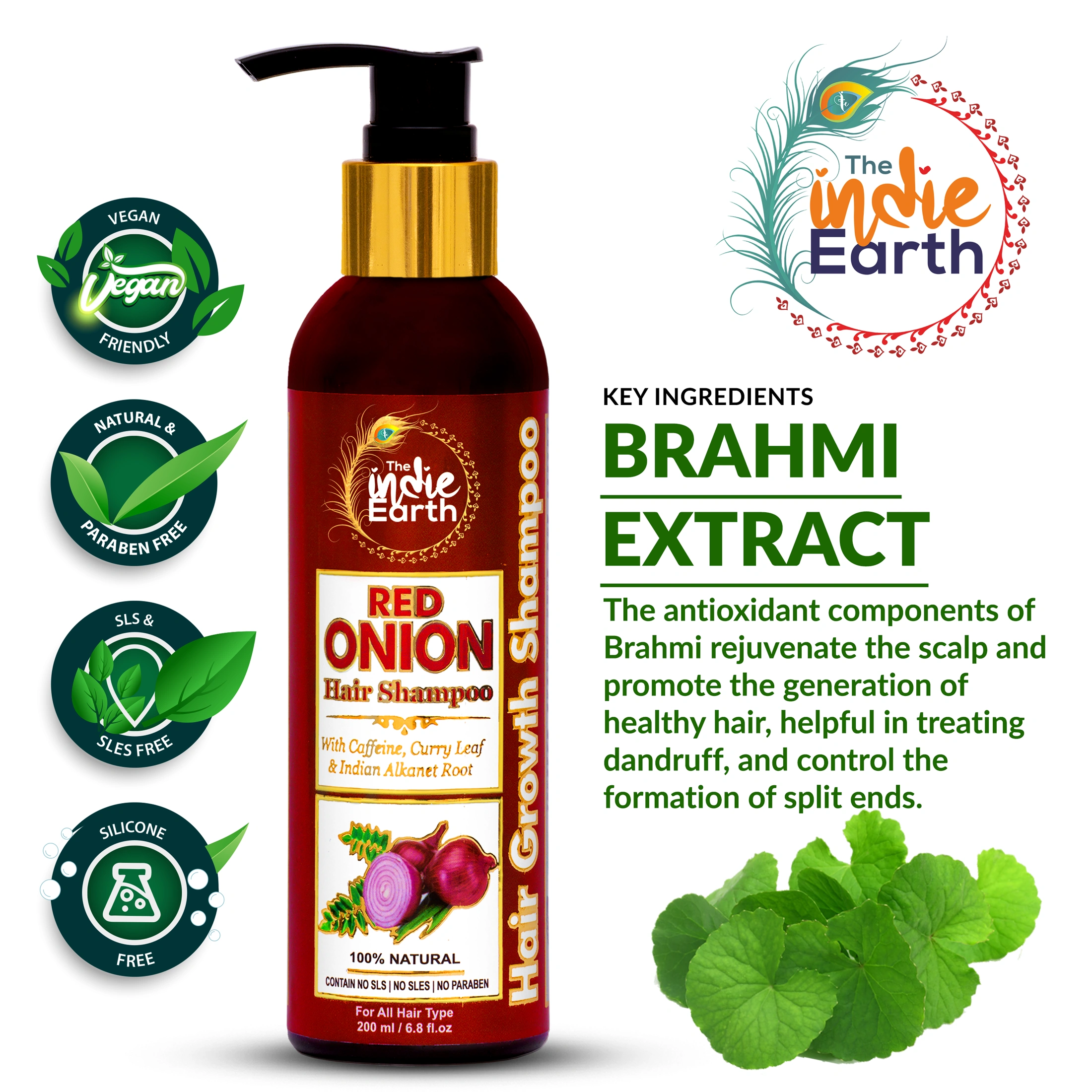 The Indie Earth Red Onion Shampoo for Anti Hair Loss &amp; Healthy Hair Growth-4