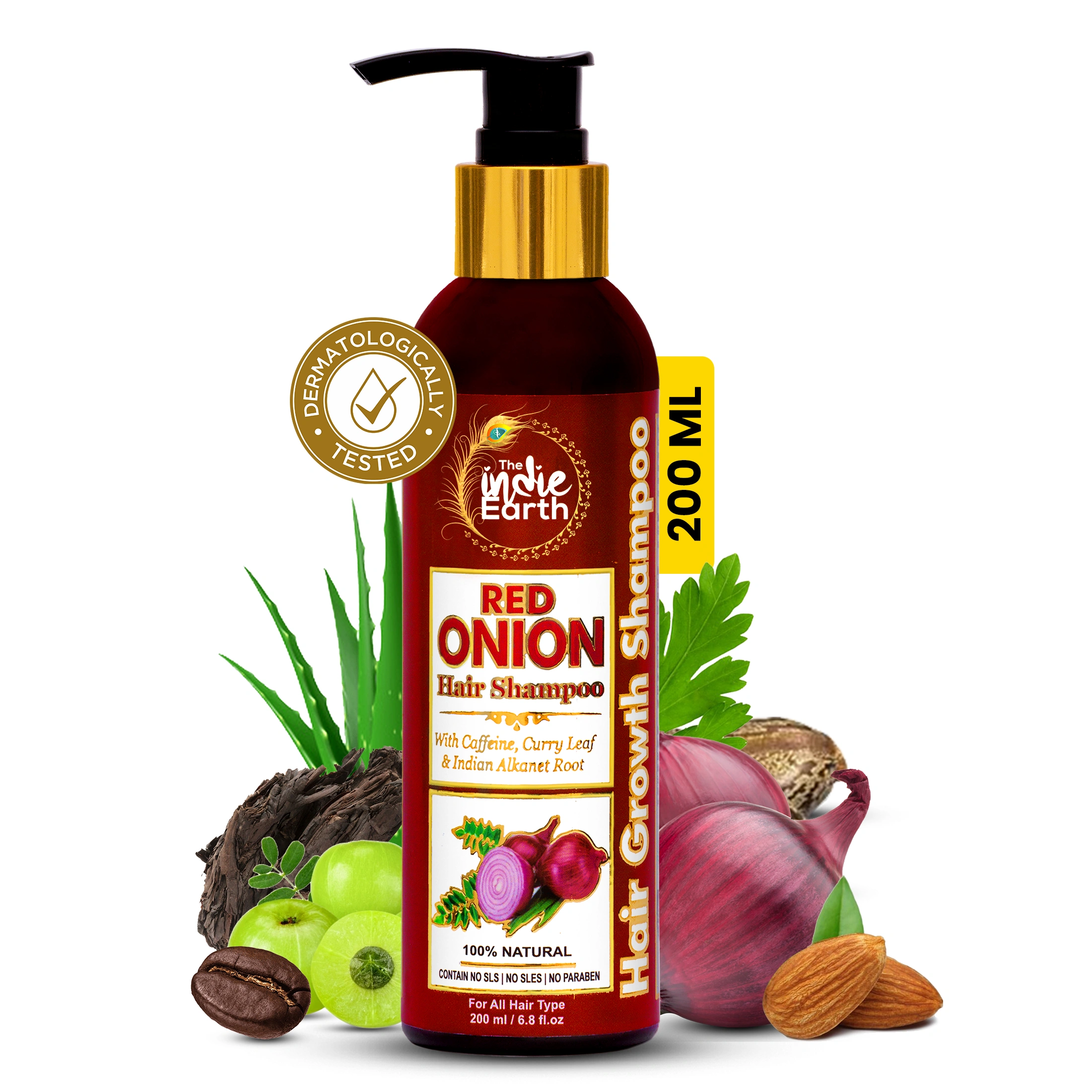 The Indie Earth Red Onion Shampoo for Anti Hair Loss &amp; Healthy Hair Growth-10809262