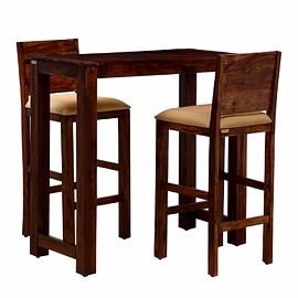 Ramdoot Furniture Solid Sheesham Wood Bar Dining Table 2 Seater Set
