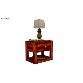 Ramdoot furniture Solid Wood Night Stand In honey Finish