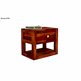 Ramdoot furniture Solid Wood Night Stand In honey Finish