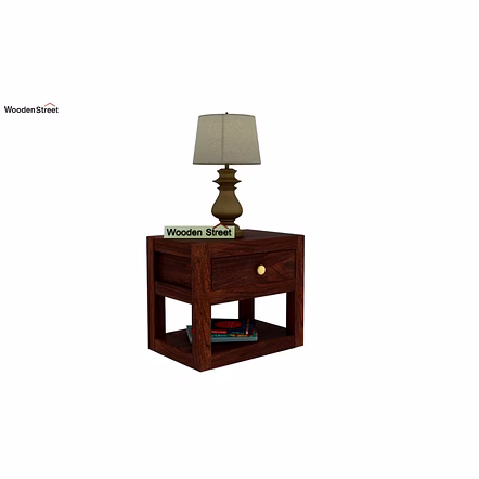 Ramdoot furniture Solid Wood Night Stand In teak Finish