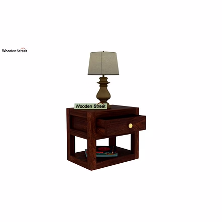 Ramdoot furniture Solid Wood Night Stand In teak Finish