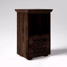 Ramdoot furniture Solid Wood Night Stand In warm chestnut Finish