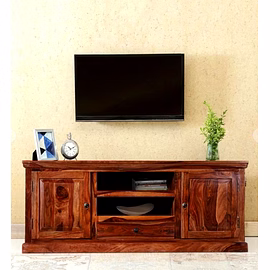 Ramdoot furniture Solid Wood T V Unit In Teak Finish