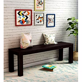 Ramdoot furniture Solid Wood Bench In  Walnut Finish