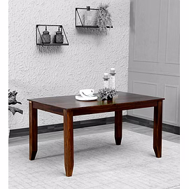 Ramdoot furniture Solid Wood 6 Seater Dining Table In Provincial Teak Finish