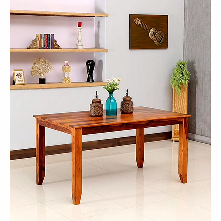 Ramdoot furniture Solid Wood 6 Seater Dining Table In Teak Finish