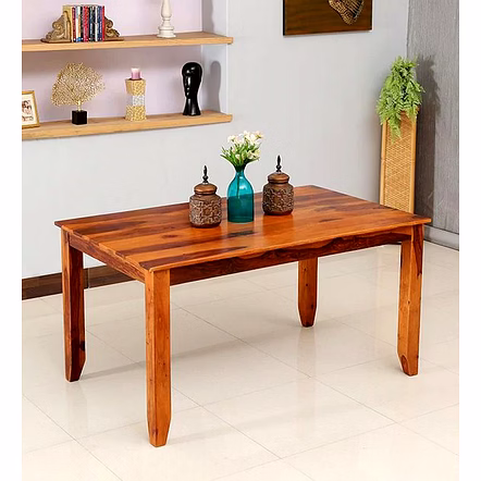 Ramdoot furniture Solid Wood 6 Seater Dining Table In Teak Finish