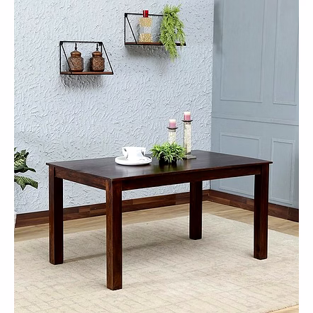 Ramdoot furniture Solid Wood 6 Seater Dining Table In Warm Chestnut Finish