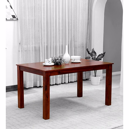 Ramdoot furniture Solid Wood 6 Seater Dining Table In Honey Oak Finish