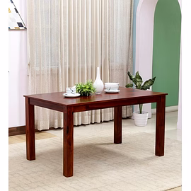 Ramdoot furniture Solid Wood 6 Seater Dining Table In Honey Oak Finish