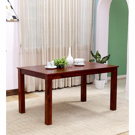 Ramdoot furniture Solid Wood 6 Seater Dining Table In Honey Oak Finish