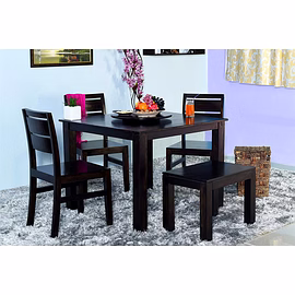 RAMDOOT FURNITURE 4 SEATER DINING TABLE WITH BANCH