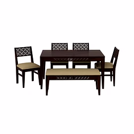 RAMDOOT FURNITURE 6 SEATER DINING TABLE WITH BANCH