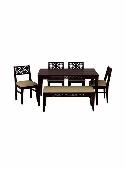 RAMDOOT FURNITURE 6 SEATER DINING TABLE WITH BANCH