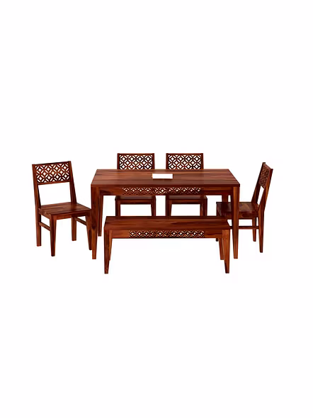 RAMDOOT FURNITURE 6 SEATER DINING TABLE WITH BANCH