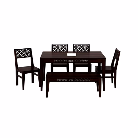 RAMDOOT FURNITURE 6 SEATER DINING TABLE WITH BANCH