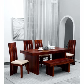 RAMDOOT FURNITURE 6 SEATER DINING TABLE WITH BANCH