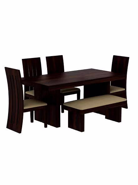 RAMDOOT FURNITURE 6 SEATER DINING TABLE WITH BANCH