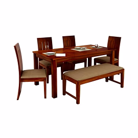 RAMDOOT FURNITURE 6 SEATER DINING TABLE WITH BANCH