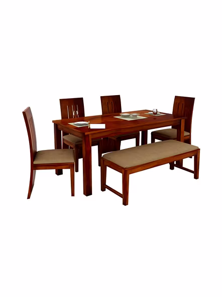 RAMDOOT FURNITURE 6 SEATER DINING TABLE WITH BANCH