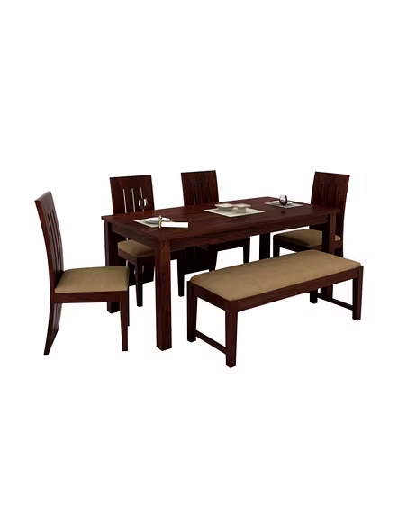 RAMDOOT FURNITURE 6 SEATER DINING TABLE WITH BANCH