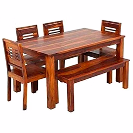 RAMDOOT FURNITURE 6 SEATER DINING TABLE WITH BANCH