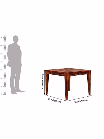 RAMDOOT FURNITURE 4 SEATER DINING TABLE SET WITH CREAM CUSHION