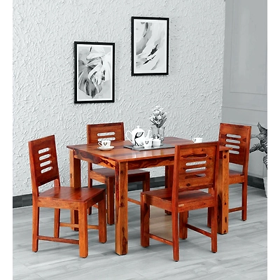 RAMDOOT FURNITURE 4 SEATER DINING TABLE SET ( Teak Finish) | RAMDOOT ...