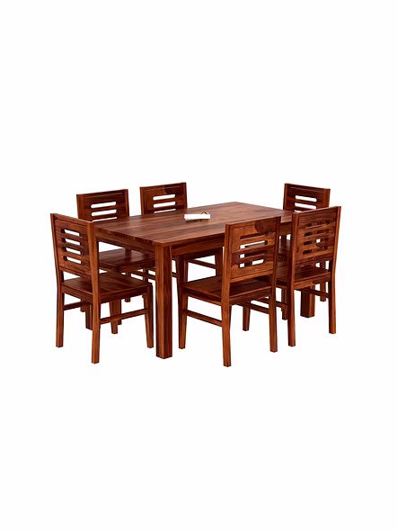 Ramdoot furniture 6 Seater Dining Table Set ( Honey finish)