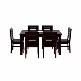 Ramdoot furniture 6 Seater Dining Table Set ( Walnut finish)