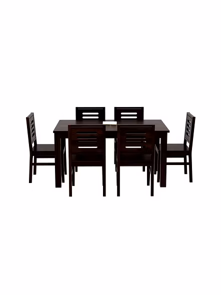 Ramdoot furniture 6 Seater Dining Table Set ( Walnut finish)