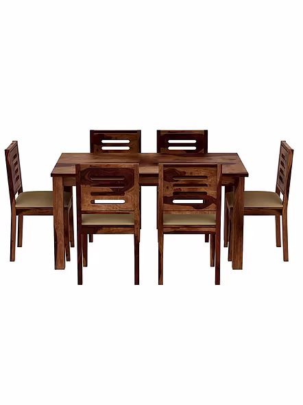 Ramdoot furniture 6 Seater Dining Table Set ( honey finish) 1