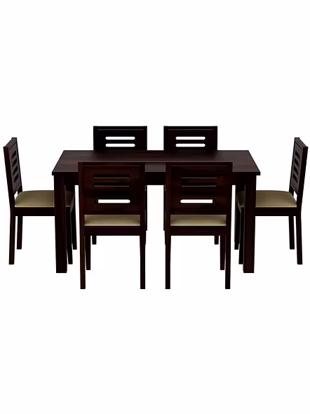 Ramdoot furniture 6 Seater Dining Table Set ( Walnut finish)