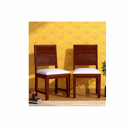 Ramdoot furniture Solid Wood Dining Chair (Set Of 2) In Honey Oak Finish
