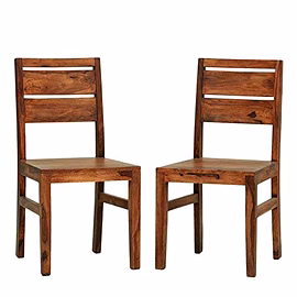 Ramdoot furniture Solid Wood Dining Chairs (Set Of 2) In teak Finish
