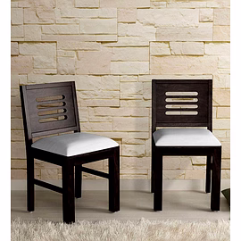 Ramdoot furniture Solid Wood Dining Chairs (Set Of 2) In walnut Finish