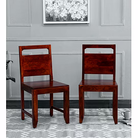 Ramdoot furniture Solid Wood Dining Chair (Set Of 2) In Classic Honey Finish