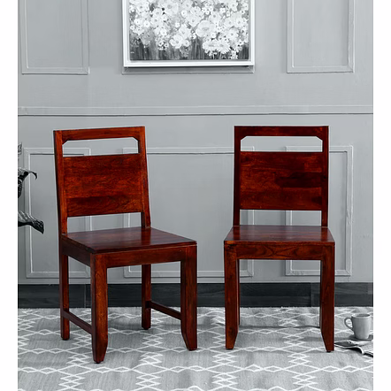 Ramdoot furniture Solid Wood Dining Chair (Set Of 2) In Classic Honey Finish