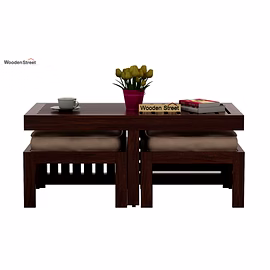 Ramdoot furniture Solid Wood Nesting Coffee Table Set In Provincial Teak Finish